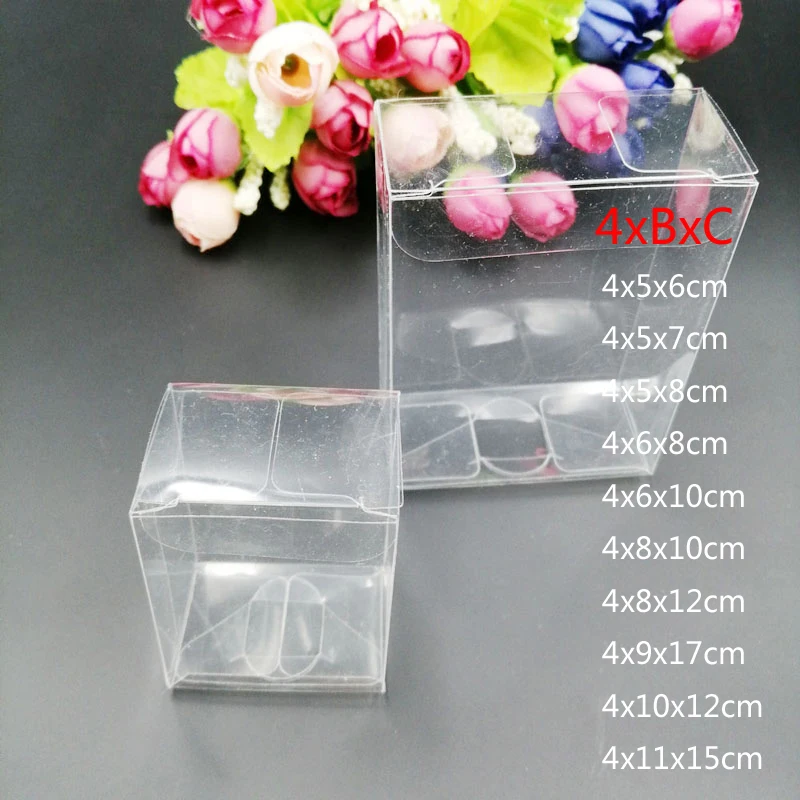 Event Party Box - 50 pçs 4xbxc retângulo transparente caixas