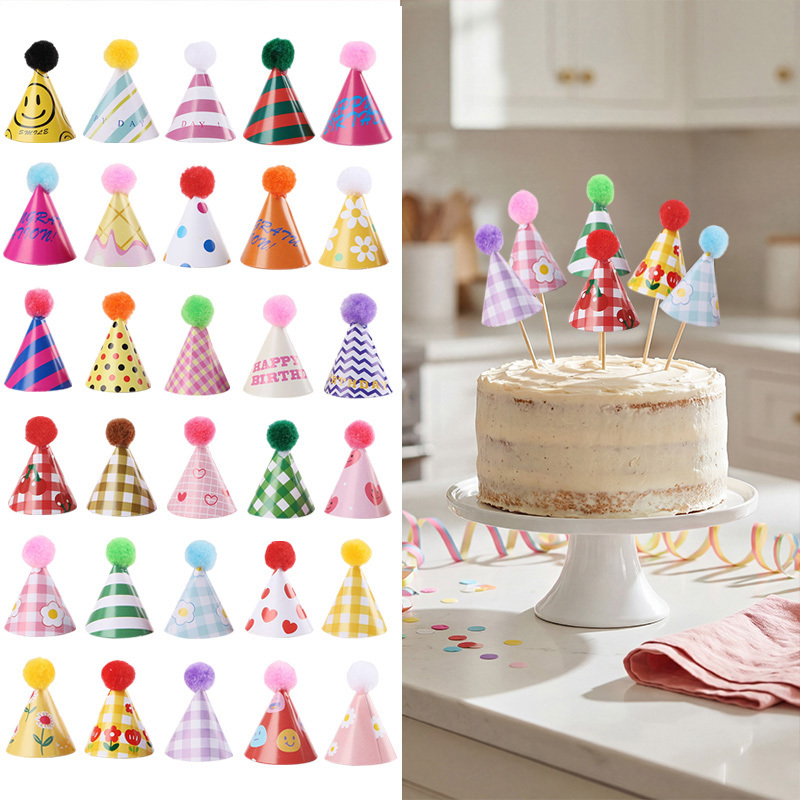 Party Hat Cone - 15/30 Peças Mini Chapéus de Festa,