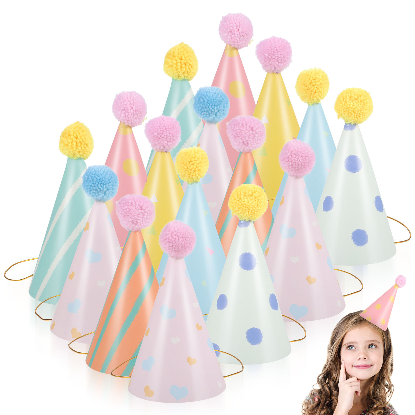 Party Hat Cone - Conjunto de 14 Chapéus de Aniversário