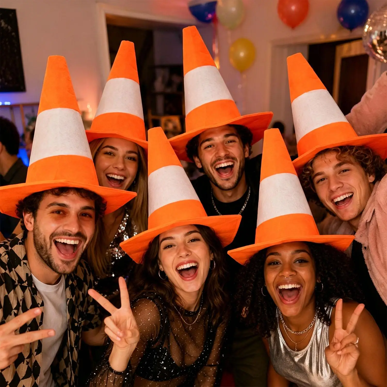 Party Hat Cone - Chapéu de Festa Divertido Dobrável em