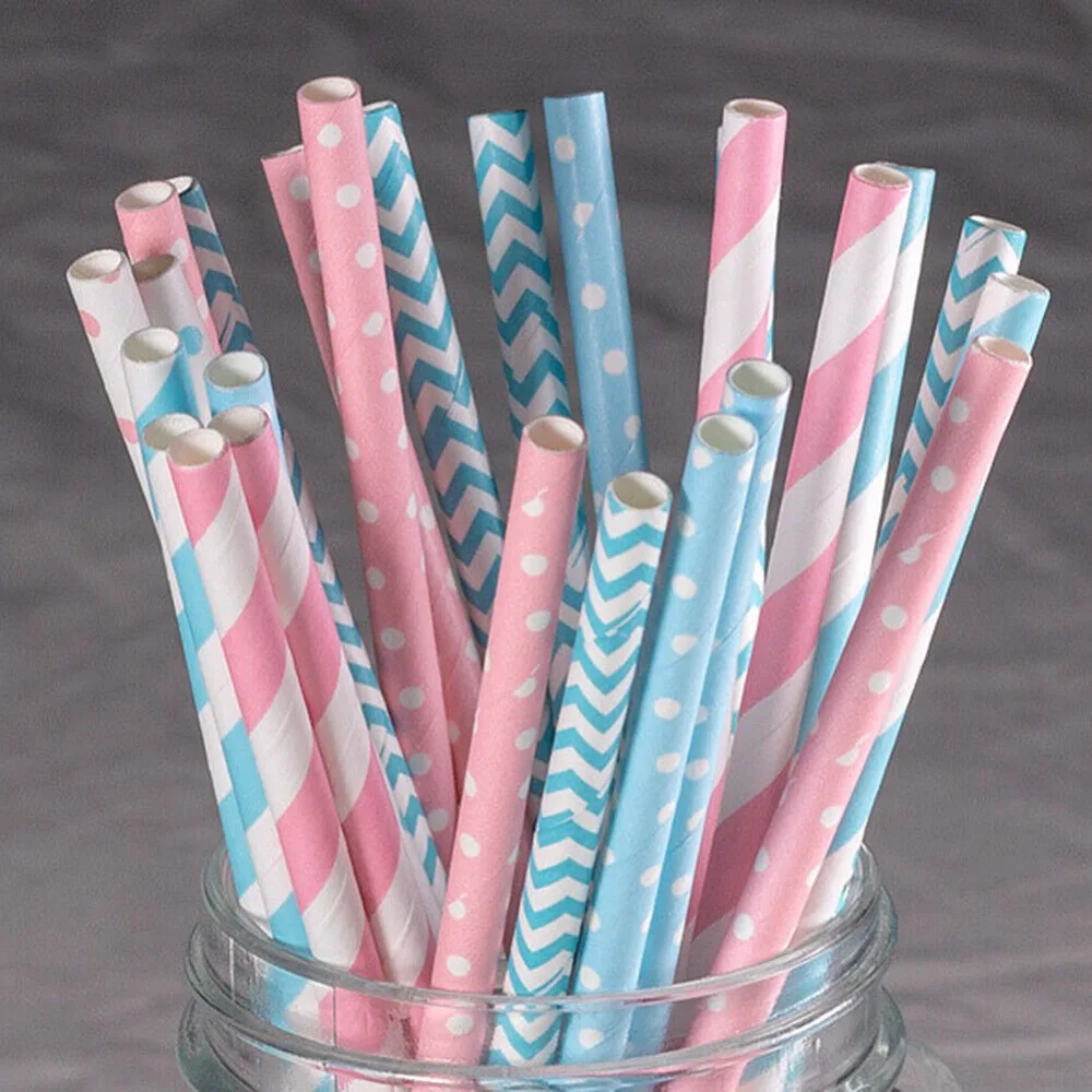 100 canudos de papel embalados - Paper Straw Color avaliação e preço
